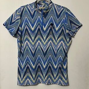 Sport Haley Blue and White Polo Golf Shirt with Dynamic Pattern